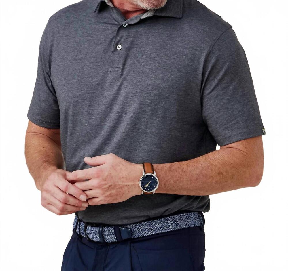NEW TASC cloud polo in black heather